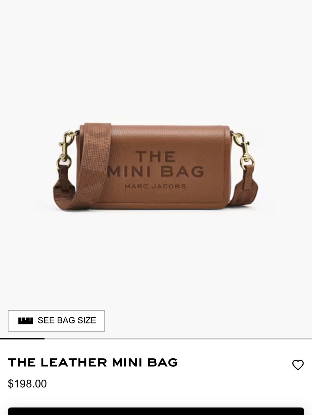 Marc Jacobs The Mini Bag Brown Leather Belt Bag with Embossed Logo - Picture 5 of 7